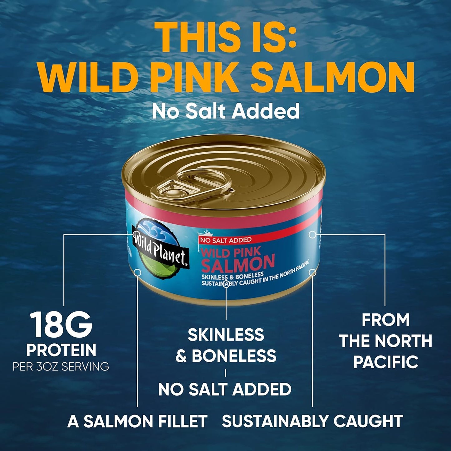 Wild Planet Wild Pink Salmon No Salt Added, 6 oz