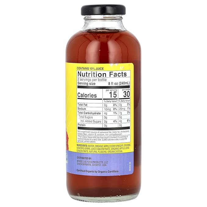 Bragg Organic Grape Apple Cider Vinegar Refresher, 16 oz