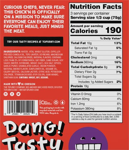 Tofurky Plant-Based Lightly Seasoned Chick'N, 8 oz