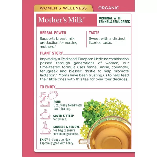 Traditional Medicinals Organic Original w/ Fennel & Fenugreek Mother's Milk Tea, 16 Count