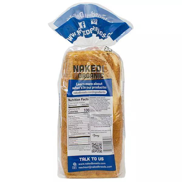 Naked Bread Organic Bare White Bread, 22.5 oz