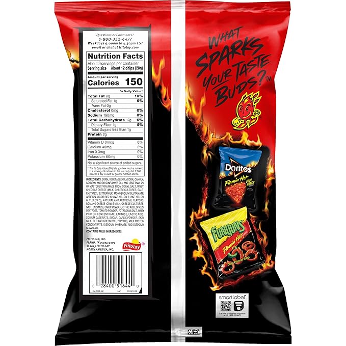 Doritos Tortilla Chips Flamin' Hot Nacho Flavored, 9.25 oz