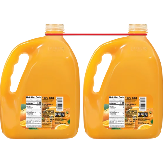 Langers 100% Orange Juice, 1 Gallon, 2 ct