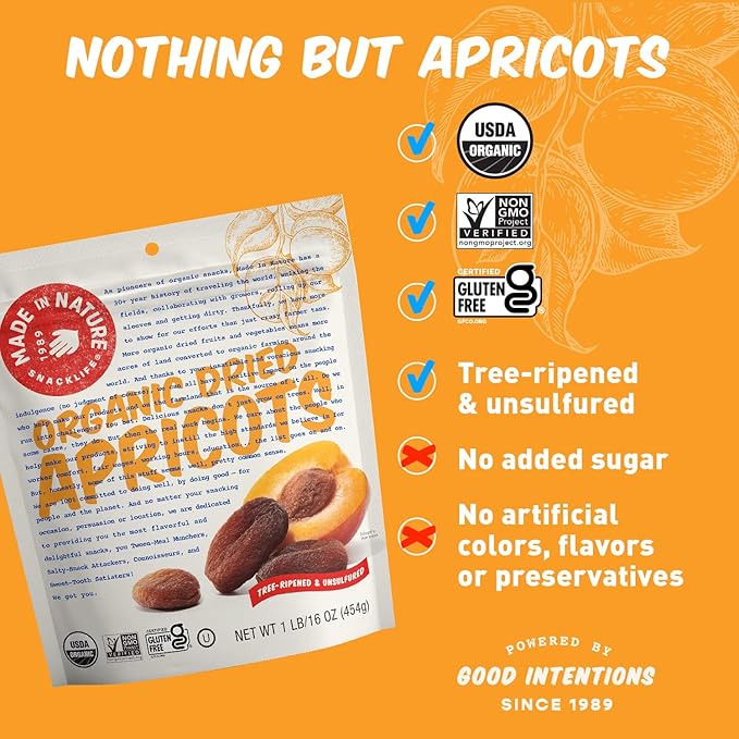 Made In Nature Organic Dried Apricots, 16 oz