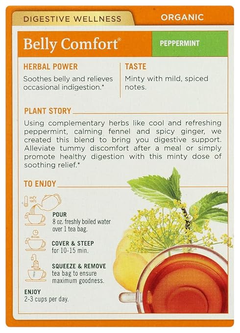 Traditional Medicinals Organic Peppermint Belly Comfort Tea, 16 Count