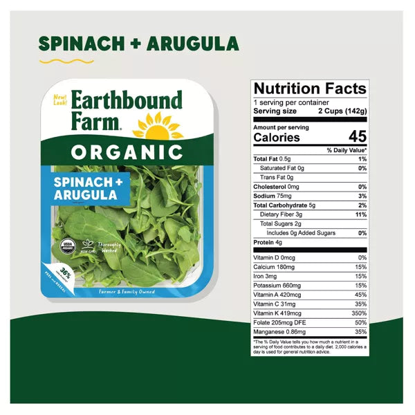 Earthbound Farms Organic Spinach & Arugula, 5 oz