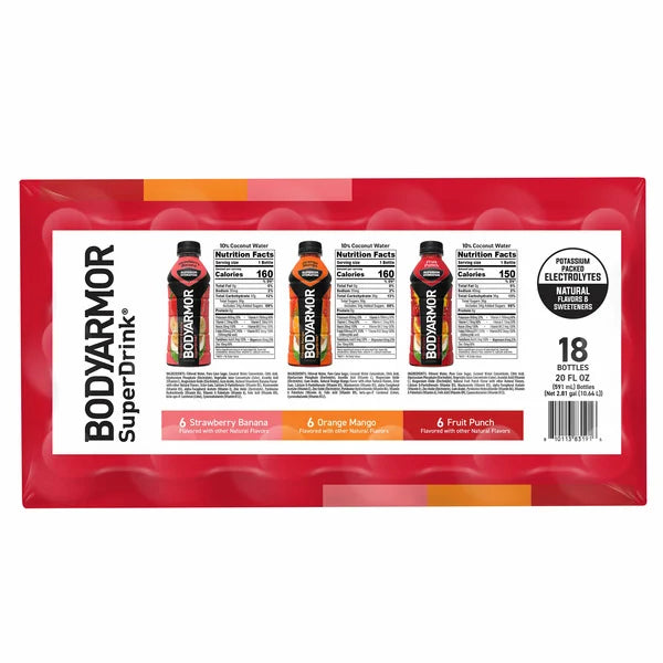 Body Armor SuperDrink Variety Pack 18 ct, 20 fl oz