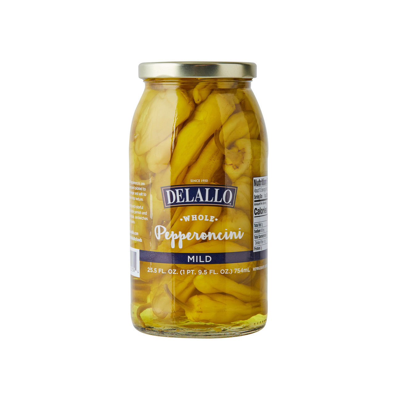 Delallo Whole Mild Pepperoncinis, 25.5 oz
