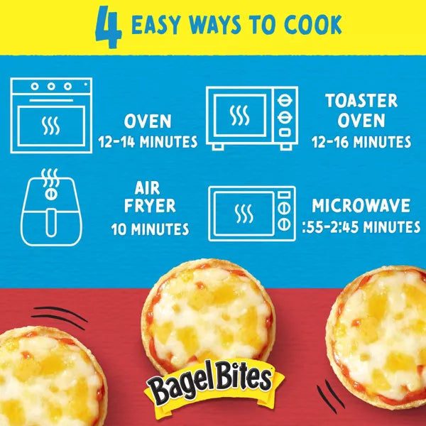 Bagel Bites Three Cheese Mini Pizza Bagel Frozen, 40 Count