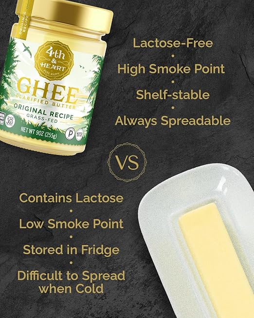 4TH & Heart Grass-Fed & Pasture-Raised Original Recipe Ghee, 9 oz