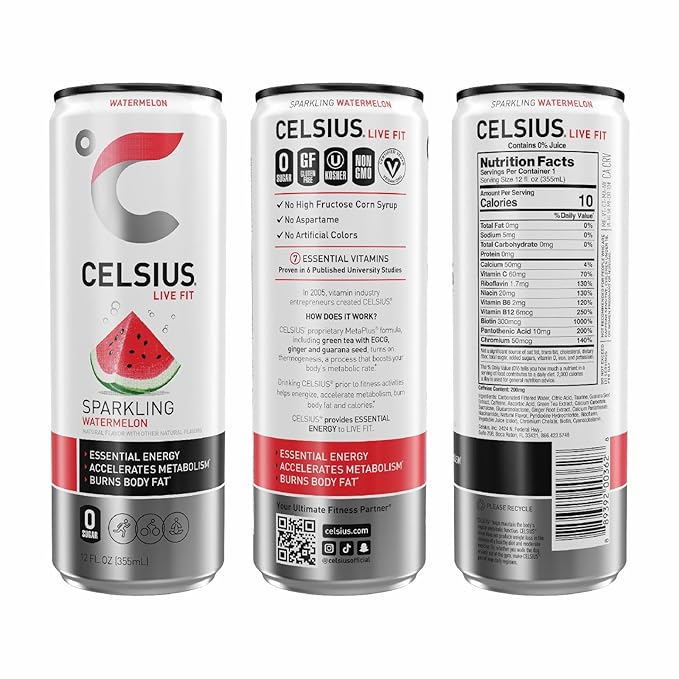Celsius Sparkling Watermelon, 12 oz