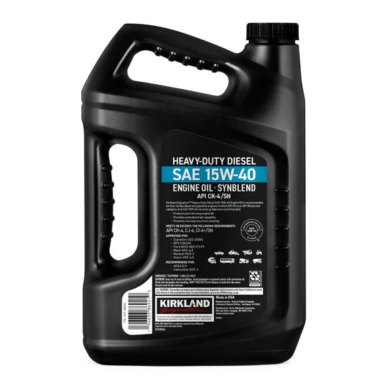 Kirkland Signature Heavy Duty Diesel 15W40 Synblen, 1 gal, 3-count