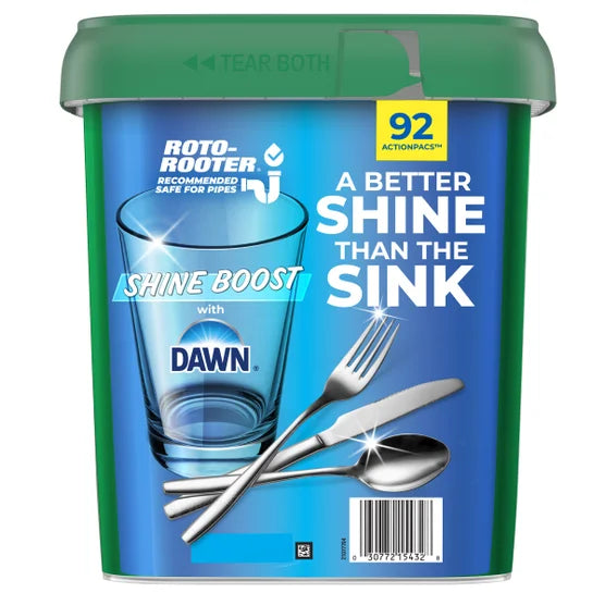 Cascade Complete ActionPacs, Shine Boost with Dawn, Fresh Scent, 92 ct