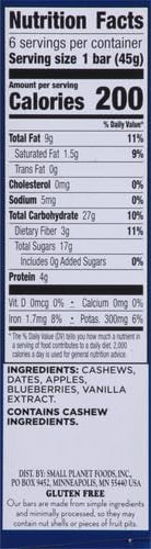 Larabar Bar Blueberry Muffin Bar 6 pc, 9.6 oz