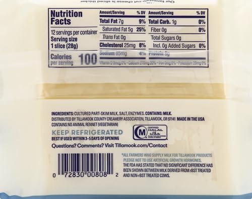 Tillamook, Swiss Cheese Slices, 12 oz