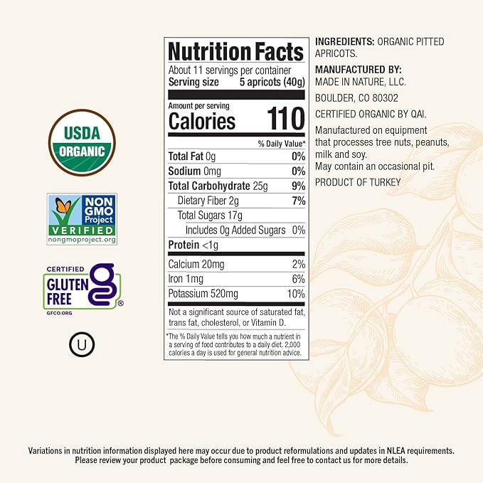 Made In Nature Organic Dried Apricots, 16 oz