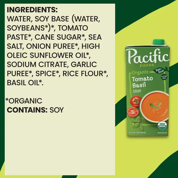 Pacific Foods Organic Tomato Basil Soup, 32 oz
