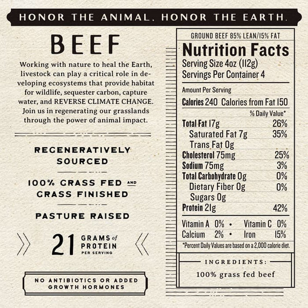 Force of Nature Grass-fed Ground Beef, 16 oz