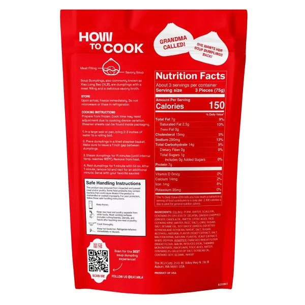 Mila Pork Soup Dumplings, 8.8 oz