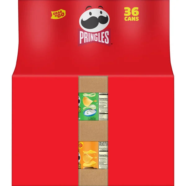 Pringles Grab & Go Potato Crisps Variety Pack, 36 ct