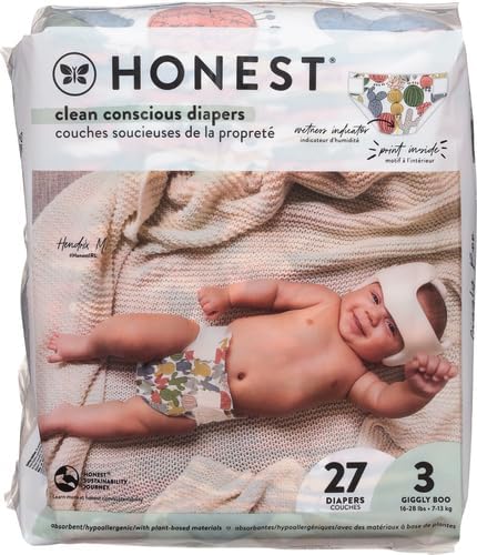 The Honest Company Cactus Cuties Style Clean Conscious Diapers, Size 4, Parabens Free, 27 Pack