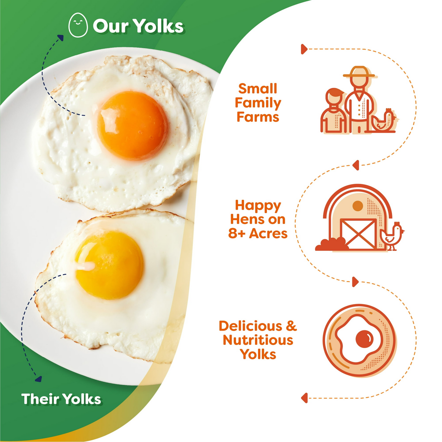 Happy Egg - Free Range Organic Large Brown Grade A Eggs - 18 count
