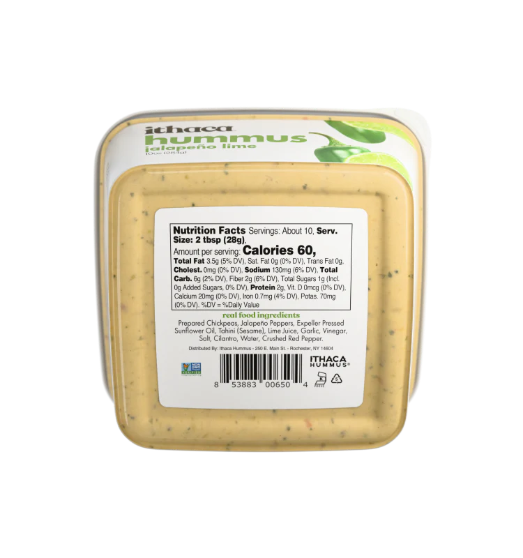 Ithaca Cold Crafted Jalapeno Lime Hummus, 10 oz