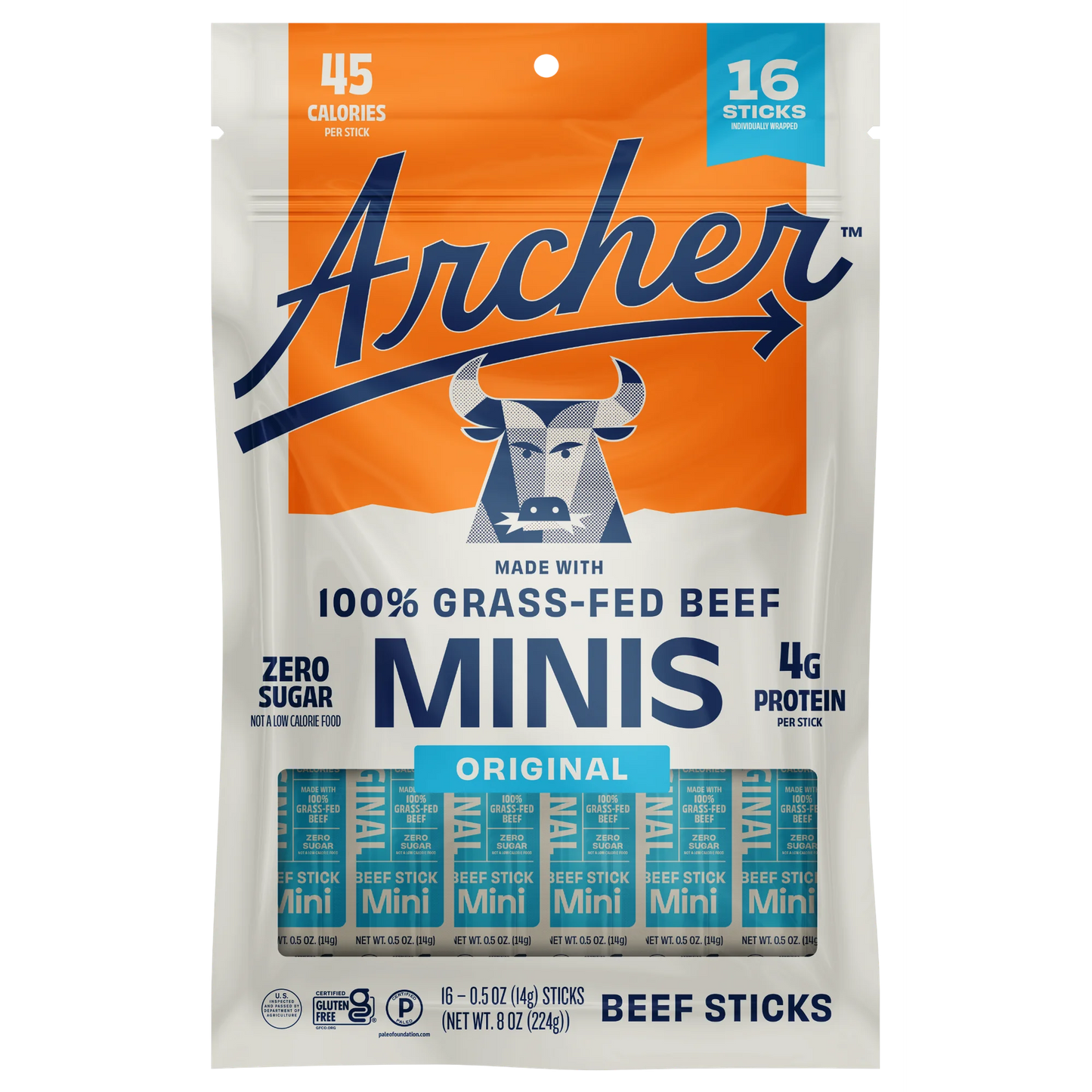 Country Archer Mini Beef Sticks Original, 16 Count