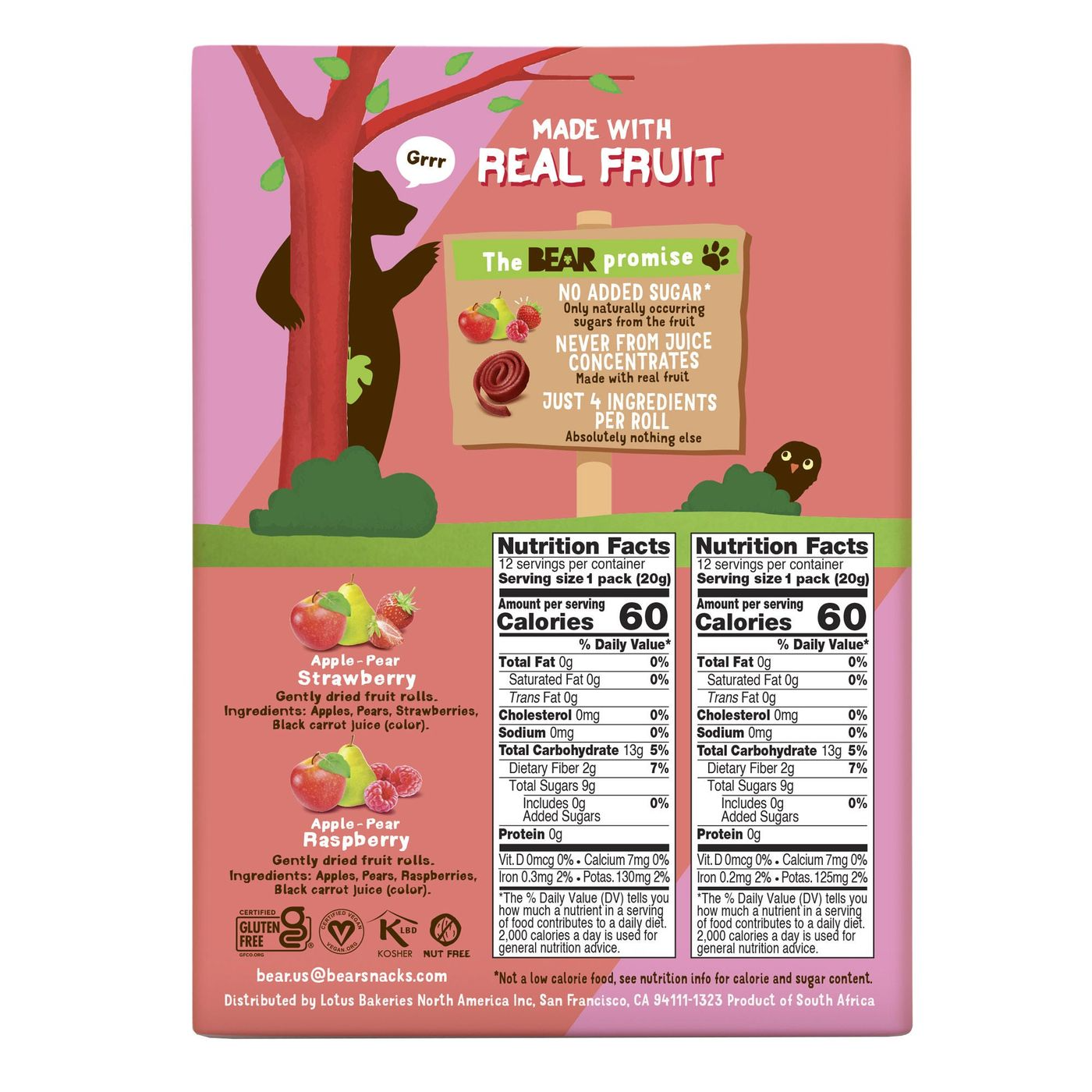 Bear Fruit Rolls Variety Pack, 48-count, 16.9 oz