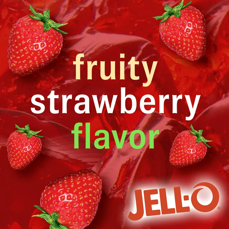 JELL-O Strawberry Artificially Flavored Gelatin Dessert Mix, 6 oz