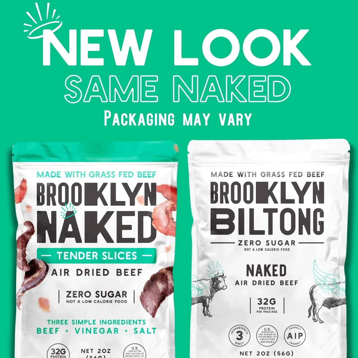Brooklyn Biltong Grass Fed Tender Naked Sliced Jerky, 2 oz