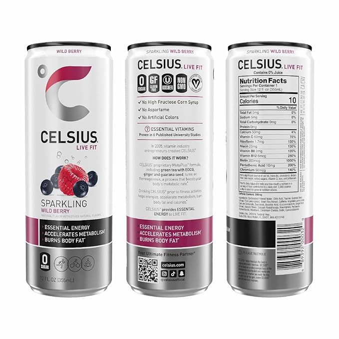 Celsius Sparkling Wild Berry, 12 oz