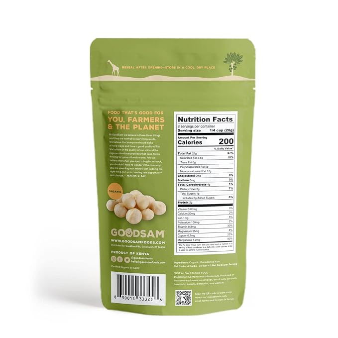 Goodsam Nuts Raw Macadamia, 8 oz