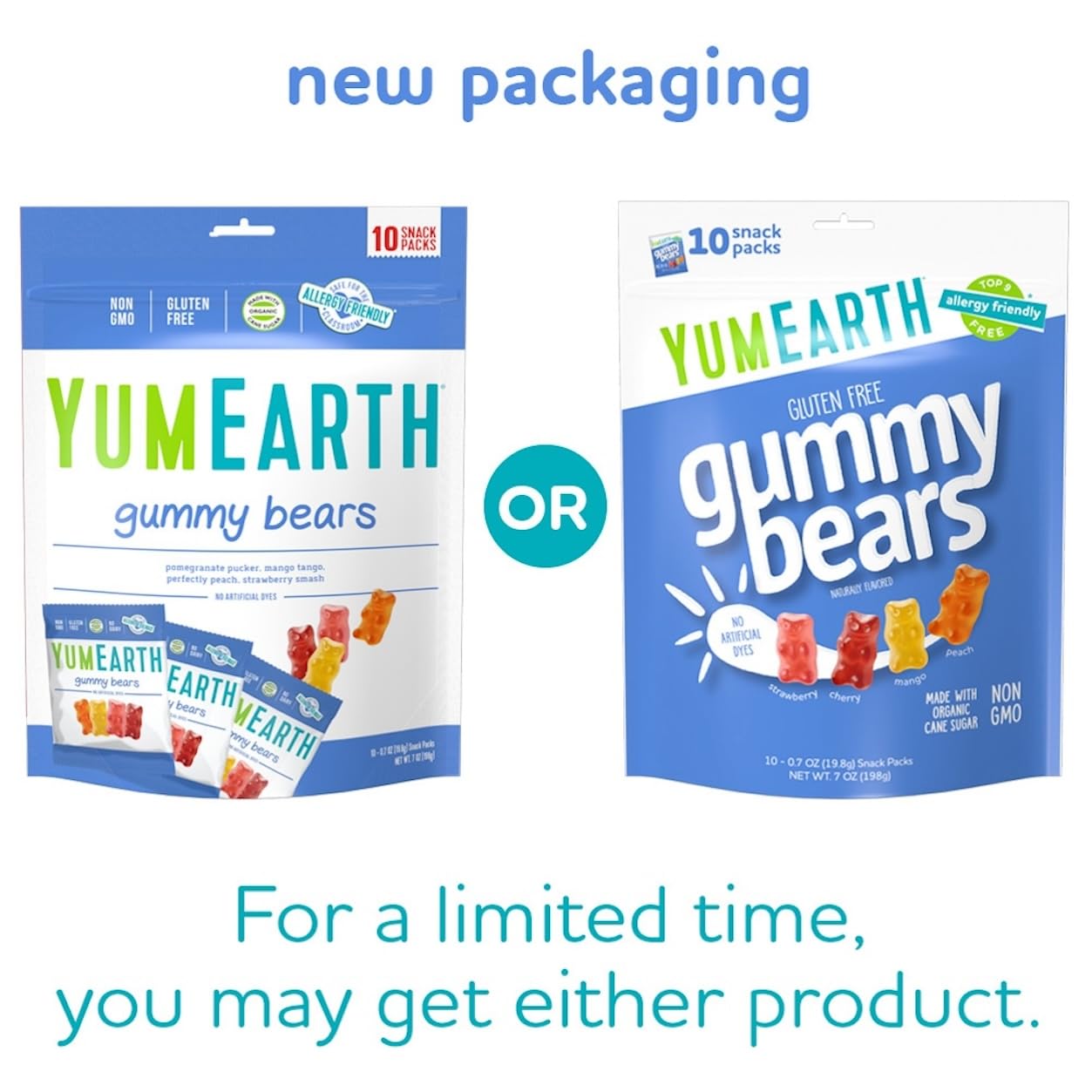 YumEarth Gummy Bears 10 pk, 7 oz