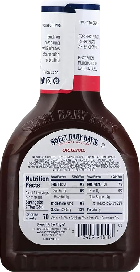 Sweet Baby Ray’s Original Barbecue Sauce, 40 oz