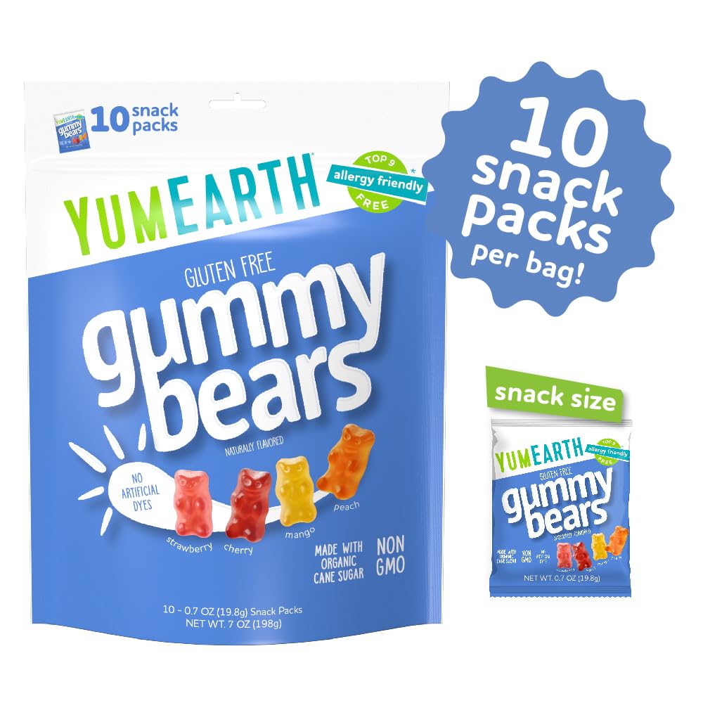 YumEarth Gummy Bears 10 pk, 7 oz
