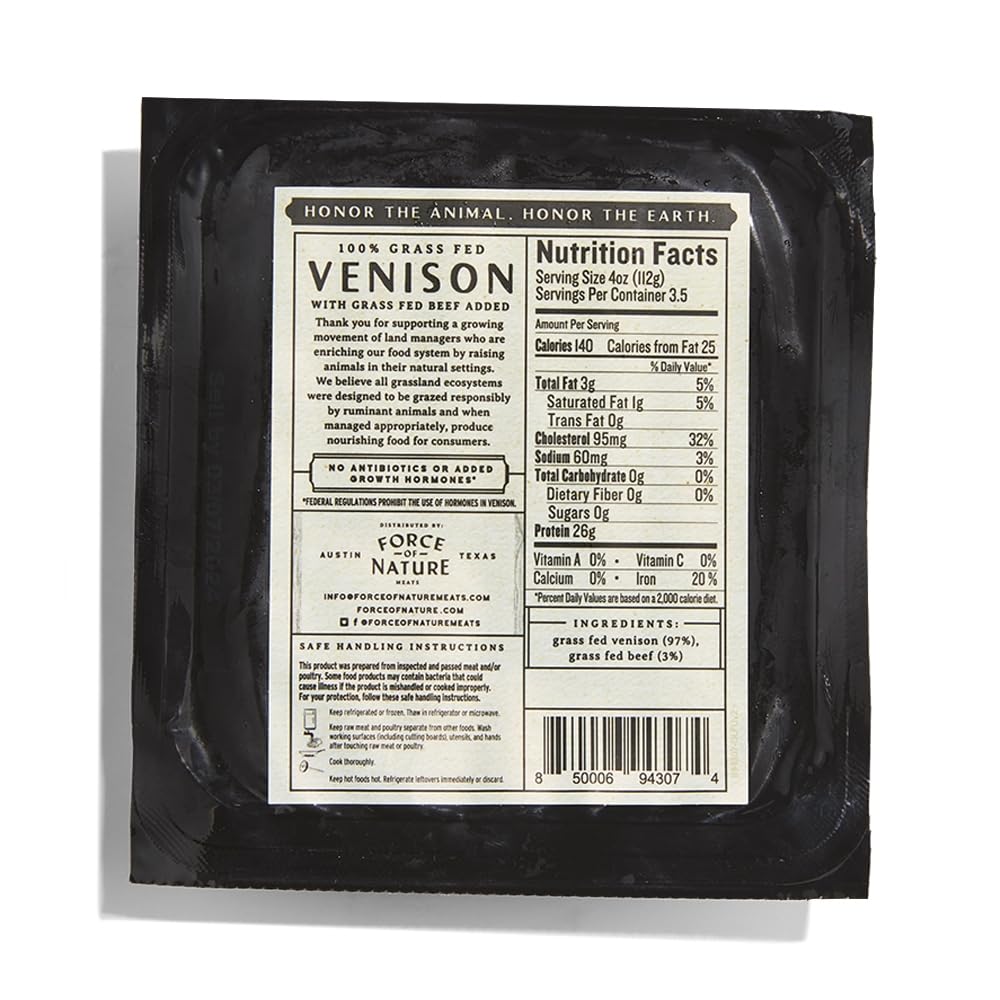 Force of Nature Grass-Fed Ground Venison, 14 oz