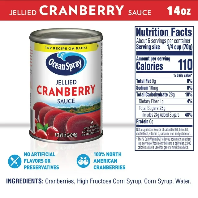 Ocean Spray Jellied Cranberry Sauce, 14 oz