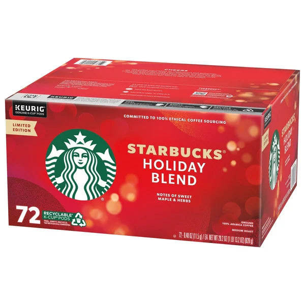 Starbucks Coffee Holiday Blend K-Cup Pod, 72 Count