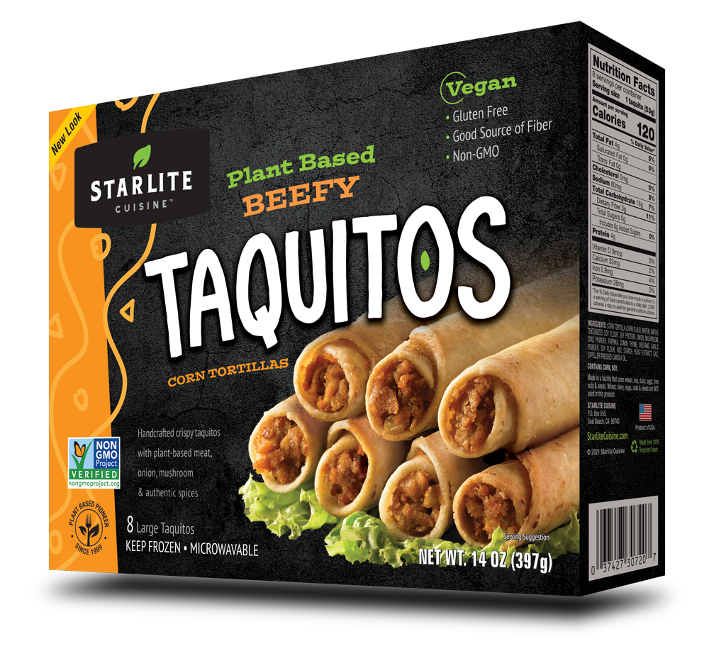 Starlite Plant Based Beefy Rolled Tacos, 14 oz