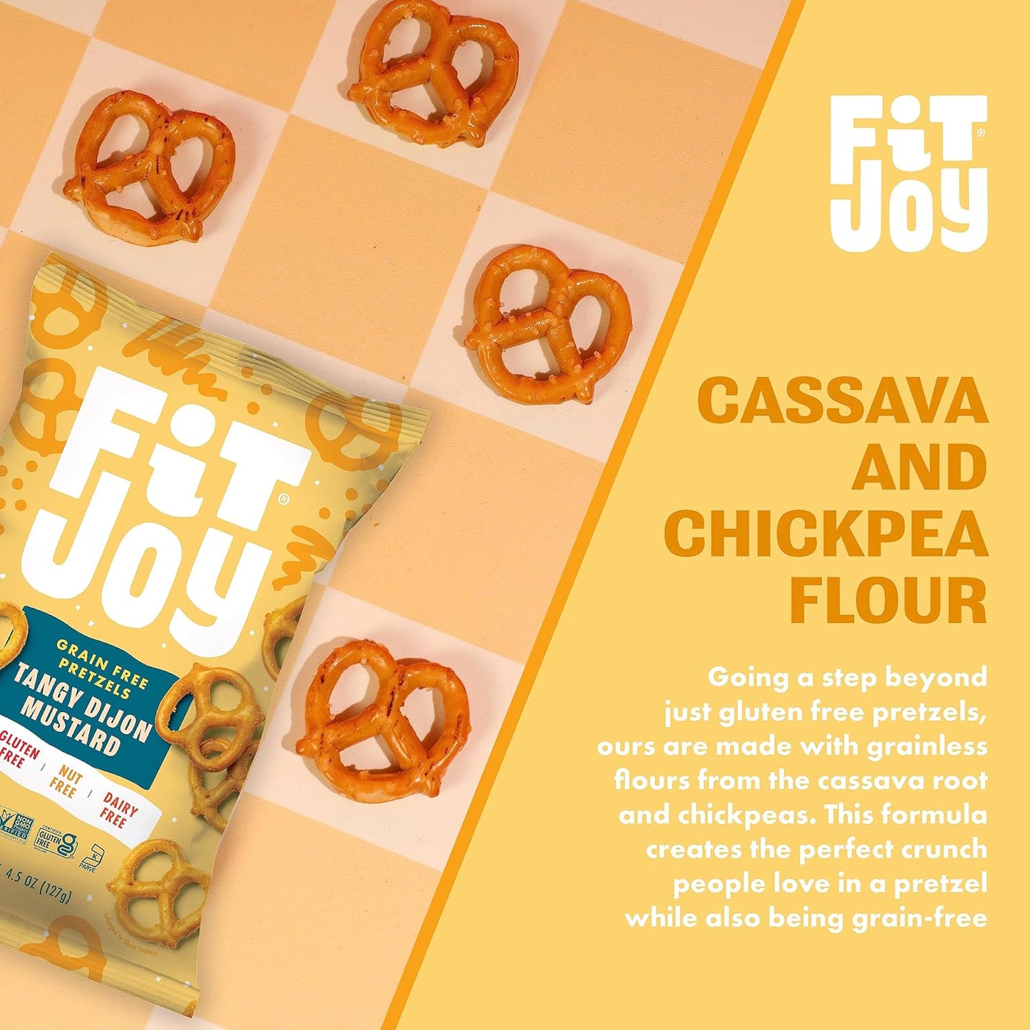 Fit Joy Grain Free Tangy Dijon Pretzel Twists, 4.5 oz
