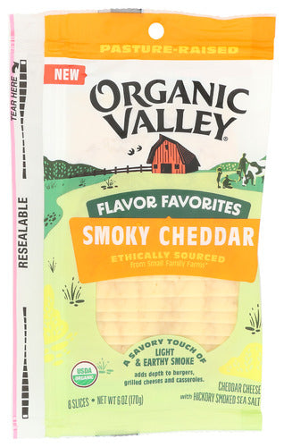 Organic Valley Organic Smoky Cheddar Cheese Slices, 6 oz