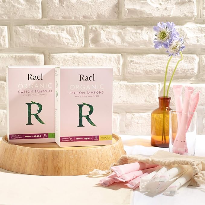 Rael Organic Regular Cotton Tampons, 16 Count