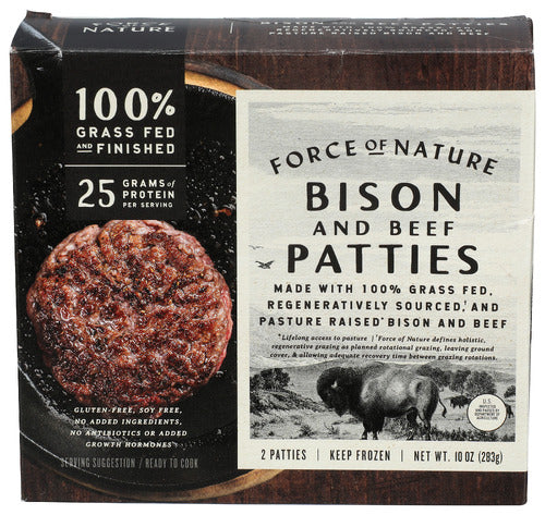 Force of Nature Bison & Beef Patties, 2ct, 10 oz