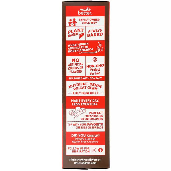 Dare Foods Breton Original w/ Sea Salt Crackers, 7.3 oz