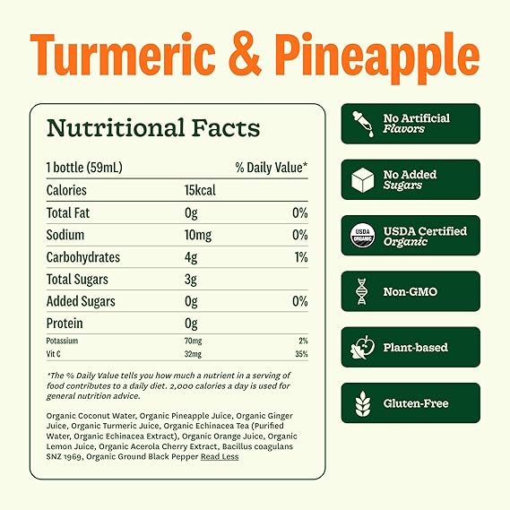 Suja Organic Turmeric Pineapple Immunity Shot, 2 oz