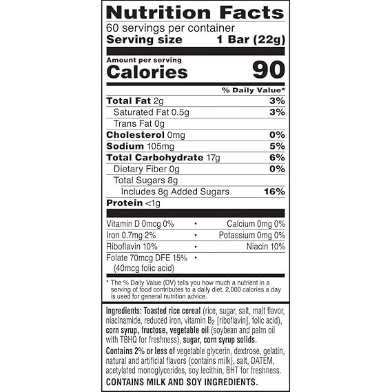 Kellogg's Rice Krispies Treats 60 ct, .78 oz