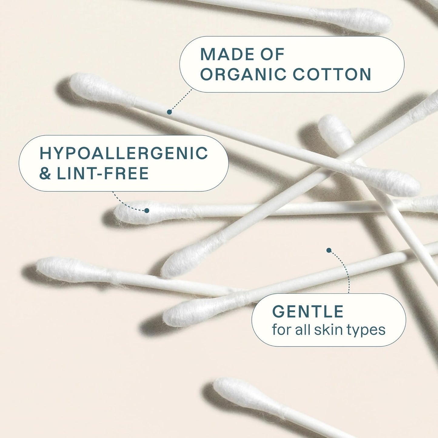 Cliganic Organic Cotton Swabs, 500 Count
