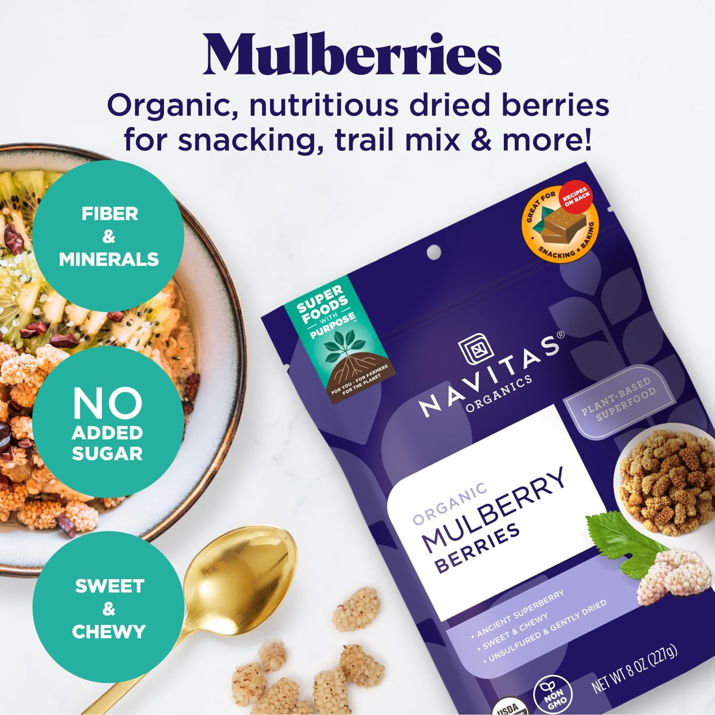 Navitas Organics Mulberries, 8 oz