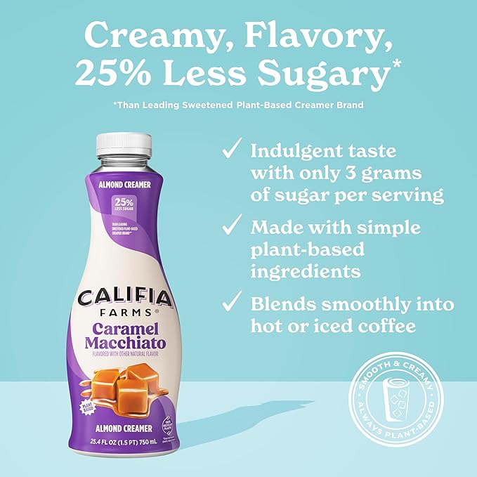 Califia Farms Caramel Macchiato Almond Milk Coffee Creamer, 25.4 oz